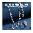 thumbnail image 5 of "Kit 4 Pz Joyería Juego De Collar Pulsera Pendientes Y Anillo Para Novia Mujer  LAB.G Plata ", 5 of 5
