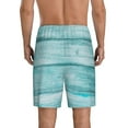 thumbnail image 4 of Lsque Teal Turquoise Wood Mens Sleep Pajama Shorts,Short Pajama Pants, Cotton Ultra-Soft Knit-Large, 4 of 9