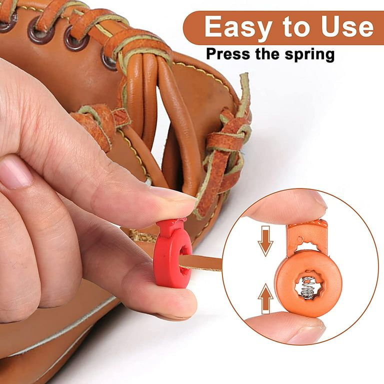 48 Pcs Baseball Glove Locks, Glove Locks for Softball, Single Holed Drawstring Locks End Spring String Stopper Suit for Drawstrings Bags Clothing