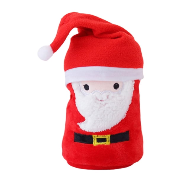 Manta de vellón con gorro de Papá Noel, manta creativa para sofá, manta para cama, accesorios de cama para dormitorio y sala de estar