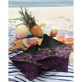 thumbnail image 3 of Pack of 2 Outdoor Pillow Covers, Abstract Purple Malachite Marble with Golden Decor Waterproof Square Throw Pillowcase Cushion Decorative Pillow Covers for Couch Patio Tent, 26x26 in, 3 of 6