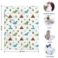 thumbnail image 4 of White Dinosaurs Volcanoes Cacti Pattern Blanket,Comfortable Soft Flannel Throw Blanket,All Season,Warm Lightweight Blankets for Sofa Bed Couch Living Room Chair,30"x40", 4 of 4