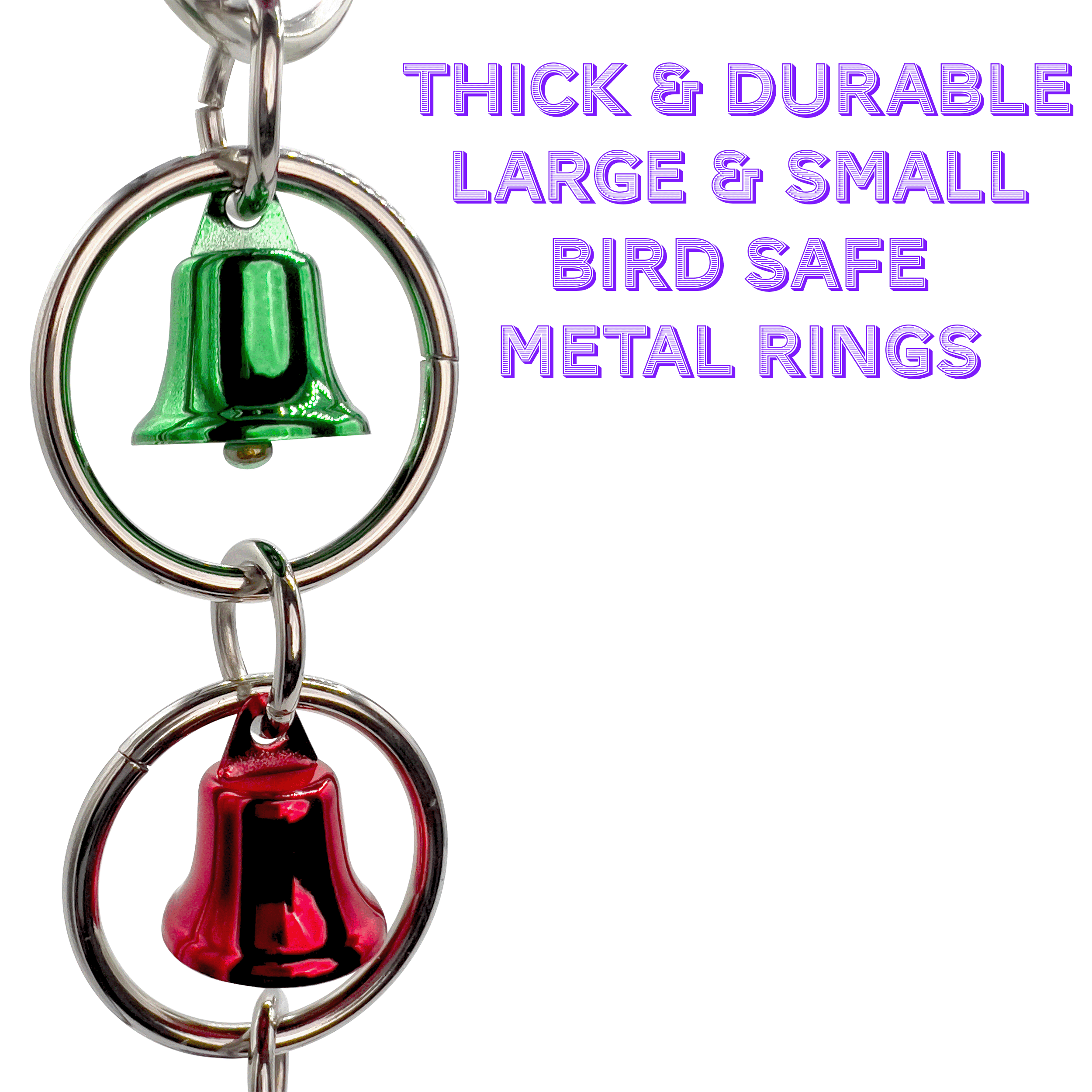 1056 Ring n Ring  - Handcrafted Shiny Durable Long Lasting Bird Cage Toy