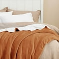 thumbnail image 4 of Sherpa Fleece Blankets Queen Size for Bed - Thick and Warm Blanket for Winter, Soft Fuzzy Plush Queen Blanket for All Seasons, Burnt Orange, 90x90 Inches, 4 of 10