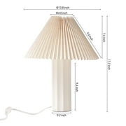 SUNMORY 17.5'' Ceramic Table Lamps with Pleated Fabric Lamp Shade, 3 Way Dimmable White Lamp, LED Nightstand Lamp for Bedroom, Living Room, Home Office (Natual White)