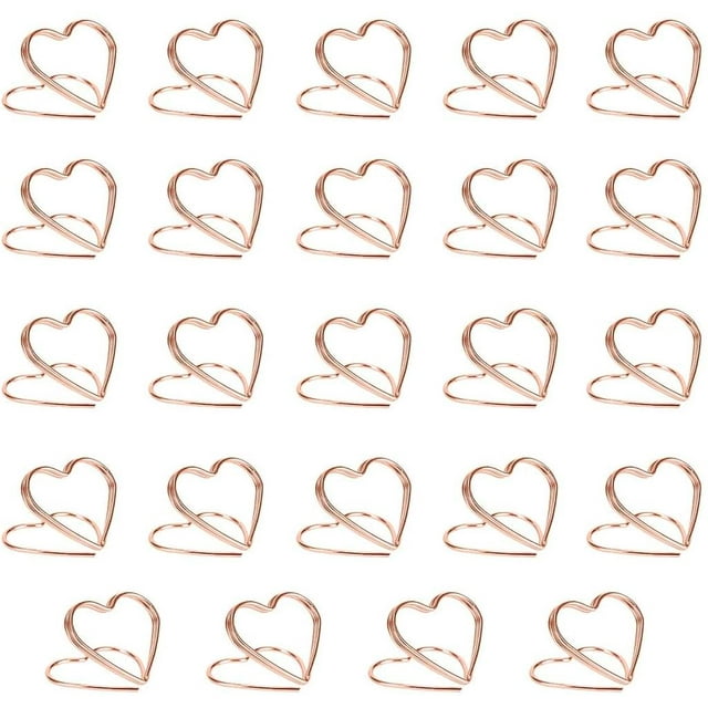 24 PIEZAS. Lugar titular de la tarjeta corazón oro rosa decoración de la mesa de la boda titular de la tarjeta corazones rosa nombre titular de la tarjeta decoración de la mesa oro rosa rosa oscuro sh Namotu LN-0312