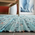 thumbnail image 4 of SAFAVIEH Rag Candis Striped Cotton Area Rug, Turquoise/Multi, 6' x 6' Round, 4 of 8