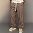 thumbnail image 2 of VV AVEORS Mens Workout Pants Baggy Casual Straight Leg Elastic Waisted Drawstring Sweatpants Breathable Outdoor Trousers Light Brown 3XL, 2 of 4