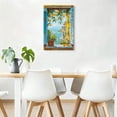thumbnail image 2 of Mediterranean Coastal Window View Framed Canvas Wall Art - Impressionist Lemon Tree Seascape Decor - Modern Home Decor for Living Room, Kitchen, and Bedroom 24*36inch(60*90cm), 2 of 6