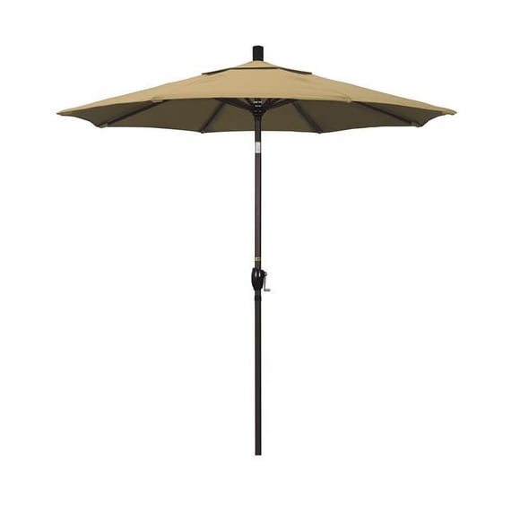California Umbrella GSPT758117-F67 7.5 ft. Fiberglass Market Umbrella Push Tilt Bronze-Olefin-Champagne