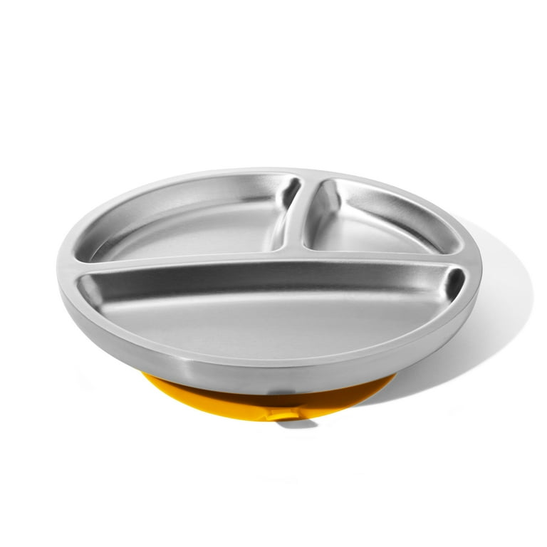 Baby Oval Divided Plate Stainless Steel Silicone