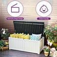 thumbnail image 4 of Dextrus 120 Gallon Large Outdoor Deck Box, Spacious Resin Patio Storage Box, Waterproof, Lockable,(Black&White) ﻿, 4 of 7