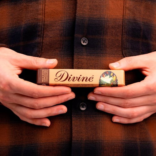 Divine Milk & White Chocolate Cappuccino Bar 35g, British Import (Pack of 3)