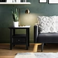 thumbnail image 1 of SIMPLIHOME Amherst SOLID WOOD 19 inch wide Square Transitional End Side Table in Black with Storage, 1 Drawer and 1 Shelf, for the Living Room and Bedroom, 1 of 5