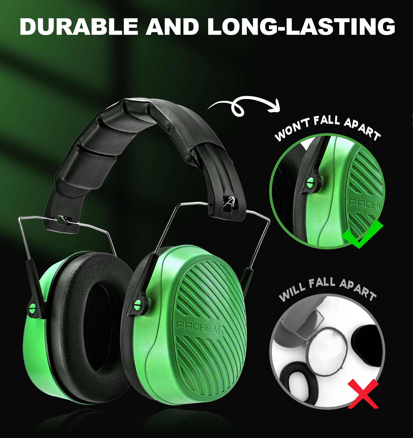 Prohear EM038 Ear Protection Safety Earmuffs, 28dB NRR photo 7