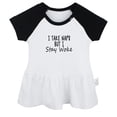 thumbnail image 1 of I Take Naps But I Stay Woke Funny Dresses For Baby, Newborn Babies Skirts, Infant Princess Dress, 0-24M Kids Graphic Clothes (Black Raglan Dresses, 6-12 Months), 1 of 5