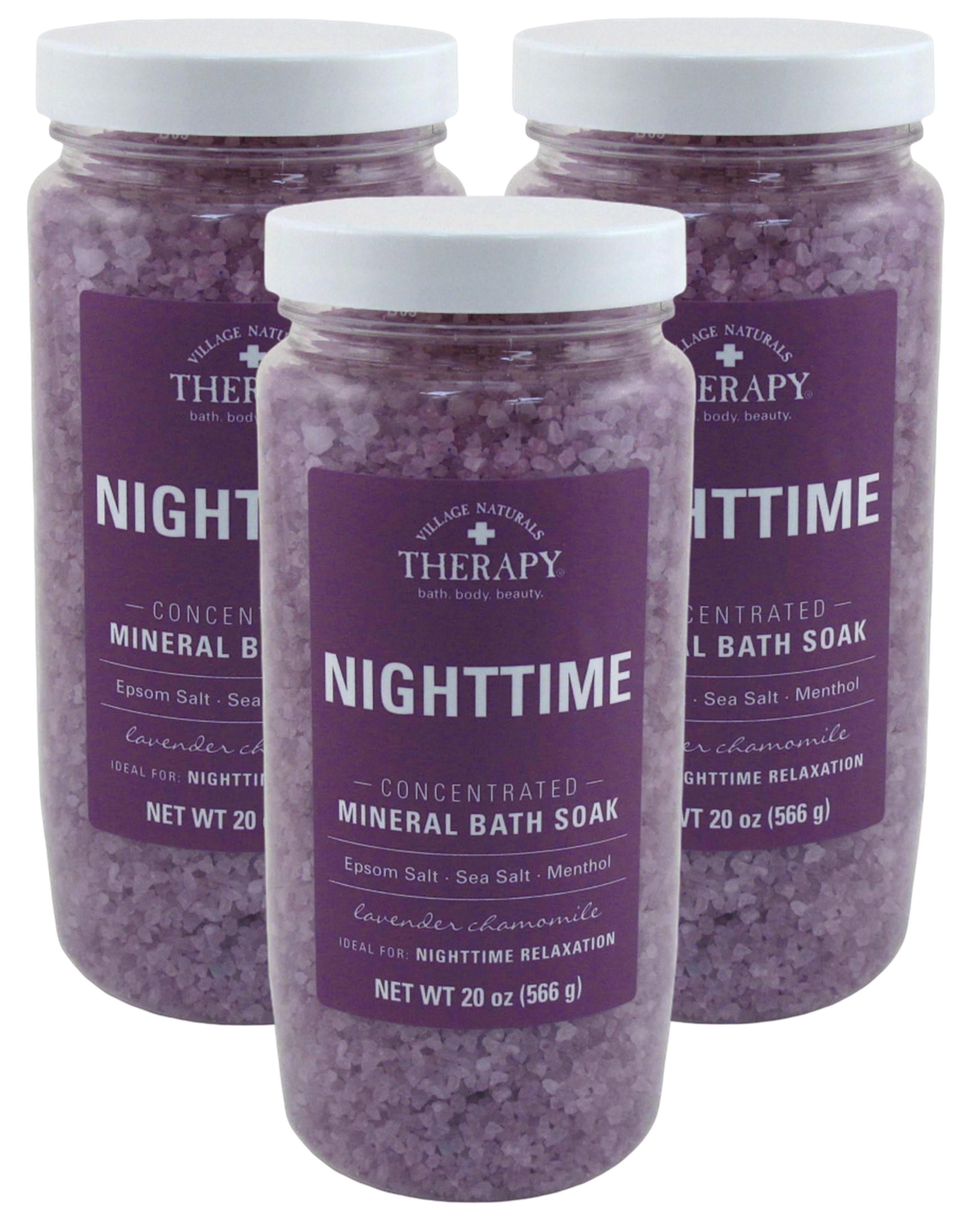 Village Nat. Aches+Pains Night Mineral Bath Soak 20oz (Pack of 3)