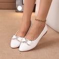 thumbnail image 7 of IEMIEMIEM Women's Leather Flats Comfortable Pointe Toe Slip On Flats Soft Work Flats 2026 Fashion Mary Jane Flats White 5 Wide, 7 of 7