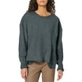 thumbnail image 2 of Women's Ribbed Knit Sweatshirt, Textured Crew Neck Pullover Top, Medium Weight Casual Long Sleeve Shirt for Everyday Comfort, Autumn and Spring Wear Navy M, 2 of 4