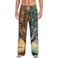 thumbnail image 2 of Picia Seasonal Tree Reflection Mens Soft Woven Cotton Elastic Waistband Sleep Pajama Pant Lounge Sleep Pant With Pockets And Drawstring-Small, 2 of 9