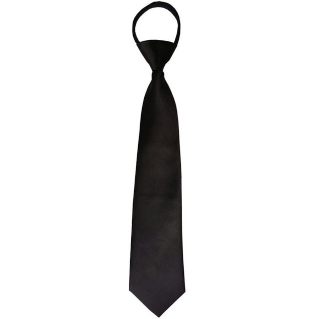 Corbata de hombre con cremallera negra Lazy One Pull para mujer Edición estrecha Moda para estudiantes