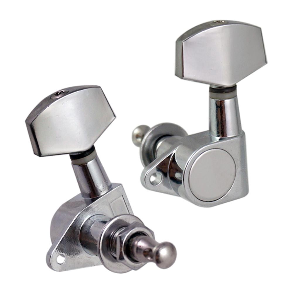 6 Pieces Chrome Tuning Peg Square 3L 3R Sealed Pegs s Machine Heads for Acoustic or Electric Guitars