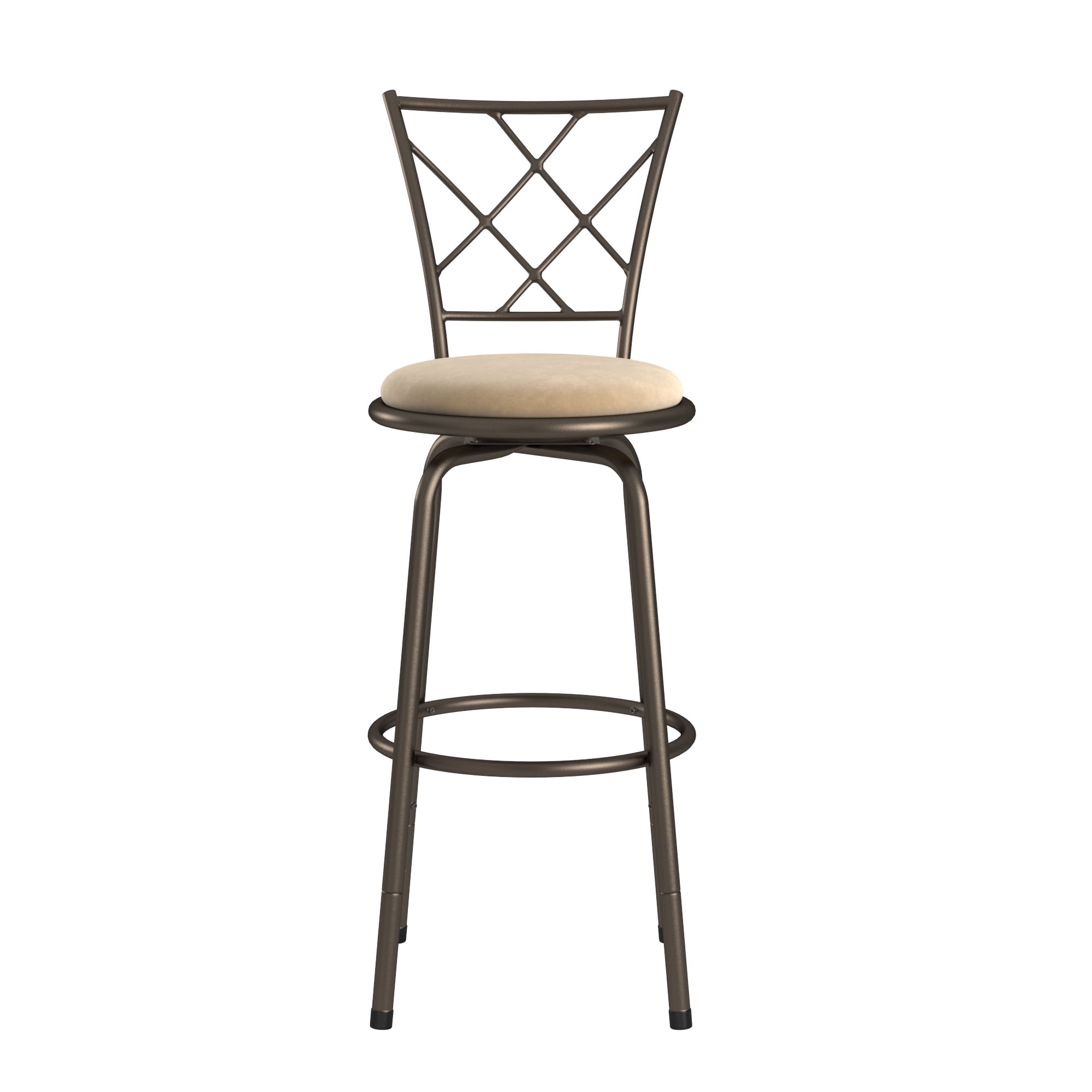 Weston Home Aidan Quarter X-Back Adjustable Swivel Bar Stools, Sheen Black (Set of 3)