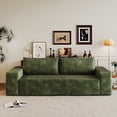 thumbnail image 3 of NeoKo Corduroy 3-Seater Loveseat | 71" Deep Seat Comfy Sofa | No Assembly Green Sofa, 3 of 7