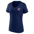 thumbnail image 2 of Women's Navy New York Yankees Team Logo Mother's Day V-Neck T-Shirt, 2 of 3