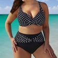 thumbnail image 3 of Womens Vintage Plus Size Polka Dot High Waisted Swimsuit Bathing Suits Bikini, 3 of 5