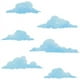 thumbnail image 1 of Pegatinas de pared de nubes azules, decoración de nubes de acuarela, calcomanías de pared de vinilo extraíbles, calcomanías de bricolaje para decoración del hogar, mural de nubes, habitación de bebé, 1 of 7