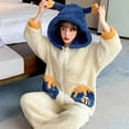 thumbnail image 1 of Kigurumis-ropa de dormir con capucha para hombre y mujer, pijama de lana de Coral con diseño de gato Kawaii, ropa de ocio para fiestas, Invierno, 1 of 4