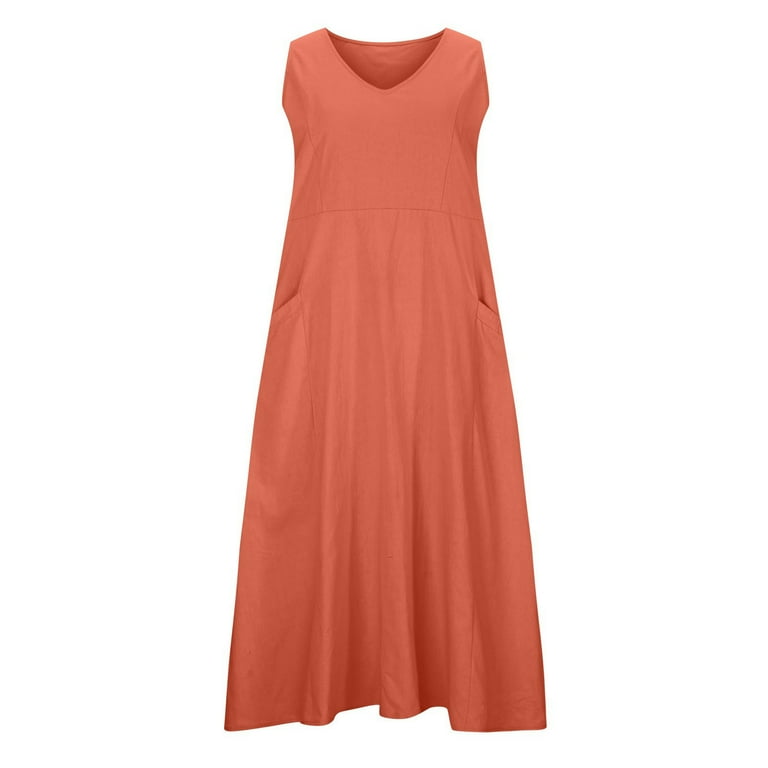 chinese dress ladies The Linen V-Neck Midi Dress