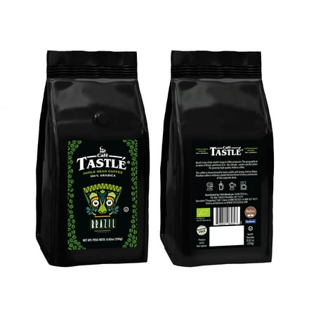 Cafe Tastle Brazil Medium-Dark Roast 100% Arabica Whole Bean Coffee, 8.82 oz