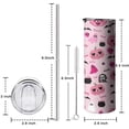 thumbnail image 5 of 20oz Halloween Pink Spooky Hearts and Ghosts Skinny Tumblers Stainless Steel Tumbler with Lid and Straw,Vacuum Insulated Double Wall Travel Tumbler Cups with Cleaning Brush for Coffee,Tea, 5 of 6