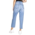 thumbnail image 3 of Jeans Mom Fit Tiro Alto Rasgado Para Mujer Moda Casual Juvenil Stone 110107 azul 5 INCÃGNITA 110107, 3 of 5