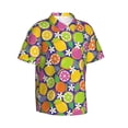 thumbnail image 2 of Hawaiian Shirt For Men, Colorful Floral Lemon Mens Button Down Short Sleeve Shirt, Summer Beach Shirts For Men, 2 of 2