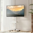 thumbnail image 2 of AOKCOS Modern Rolling TV Stand With Wheels Mobile TV Cart for 32 to 65 inch TVs with One Shelf,White, 2 of 10