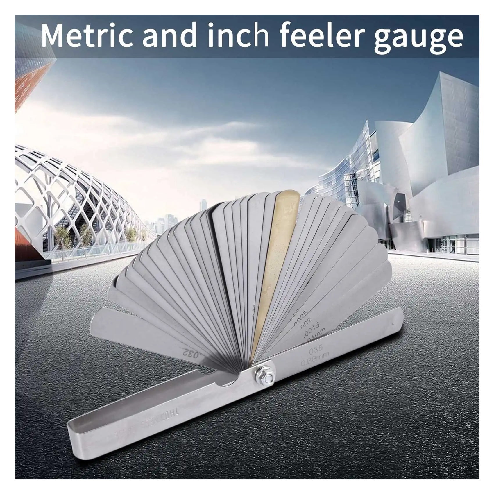 32 set distance gauge feeler gauge valve teaching feeler gauge 0.04-0.88 mm gap dimension ,Easy Identification