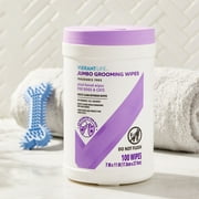 Vibrant Life Jumbo Grooming Wipes for Dogs & Cats, Fragrance Free, 100 Wipes
