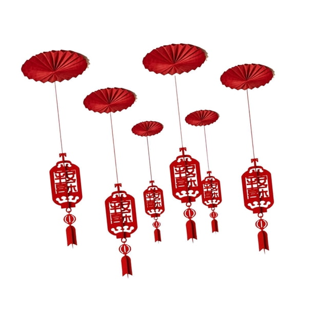 6 Piezas Pendientes año Nuevo Chino Decorativos Colgantes de Techo con Borlas para Celebración del año y Primavera Adecuados para Tiendas