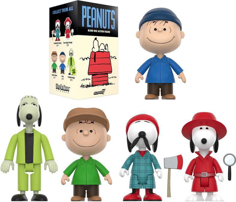 Super7 - Peanuts - Reaction Blind Box Wv4 - Snoopy 12pc Flat