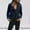Blue, variant on DuoJiaJ Fashion Women Slim Long Sleeve Short Motorcycle Jacket Suede Biker Jacket Solid Color Casual Coats Turndown Collar Jaqueta Womens Down Coat Black L