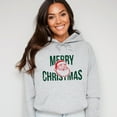 thumbnail image 2 of Merry Christmas Arched Glitter Santa - Womens Hoodie, 2 of 7