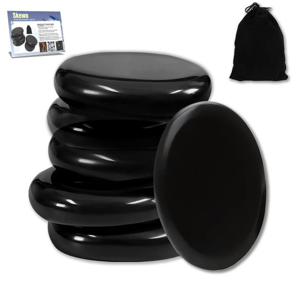 Set de masaje con piedras calientes Skewo Basalt, 6 piezas, para spa doméstico