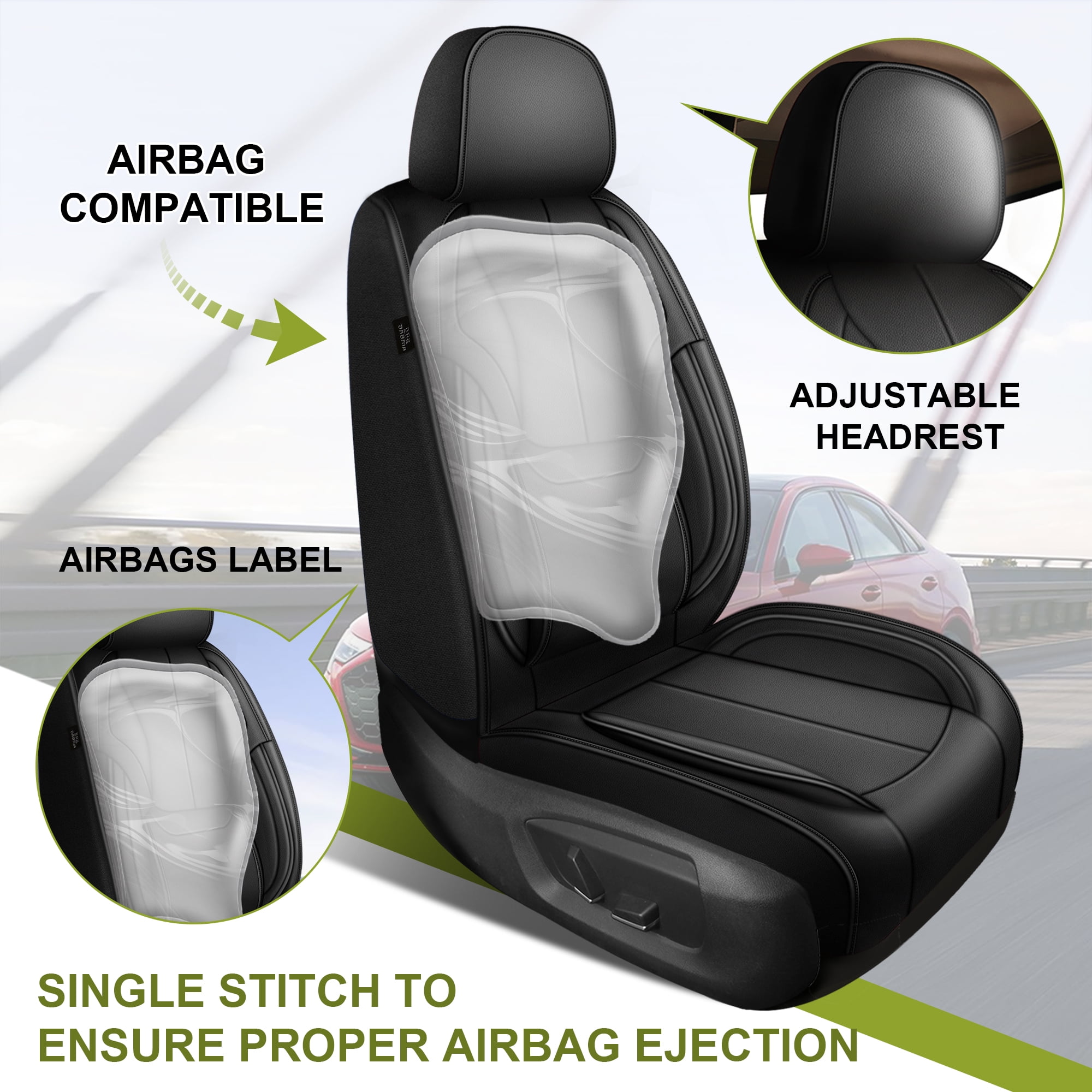 AQBDDBQ Seat Covers Full Set Custom for Lexus ES 350 300H 2007-2025:5 Seats Breathable Luxury Leather Seat Cover Carseat Protectors Black,Full Set(5 Seats)