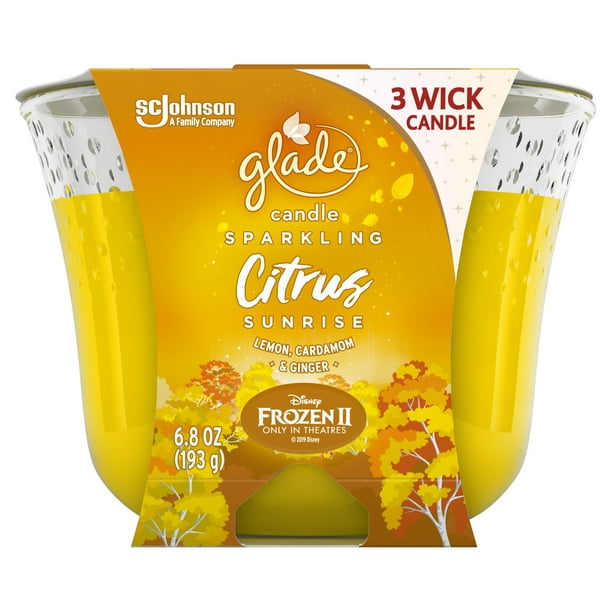 Glade 3Wick Candle Air Freshener 1 CT, Sparkling Citrus Sunrise, 6.8oz