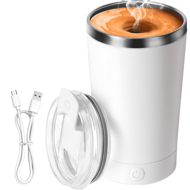 de Café con Agitación Eléctrica, Mezcladora Automática de Acero Inoxidable de 400 Ml Adecuada para Café, Leche, A