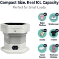thumbnail image 6 of Portable Folding Washing Machine, 12L Mini Washer for Baby Clothes, Underwear, Delicates - Foldable, Quiet, Space-Saving Laundry Machine for Travel, Dorms, Apartments, Camping, Small Loads, 6 of 10