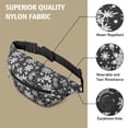 thumbnail image 5 of Fanny Pack Black Christmas Snowflake Pattern Waist Pack Bag,Running Cross Bag,Waterproof Large Fanny Packs for Women Men for Travel Running Hiking Cycling, 5 of 6